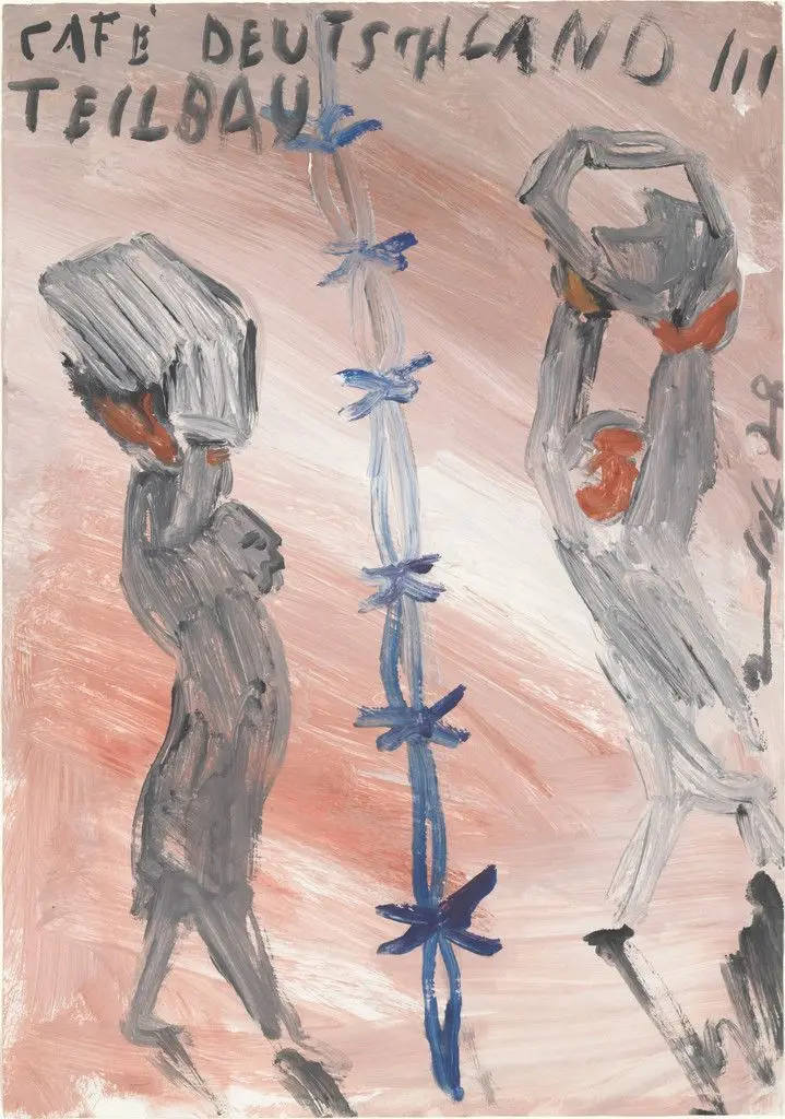 Café Deutschland III - Teilbau, Café Germany III - Partial Construction by Jörg Immendorff
