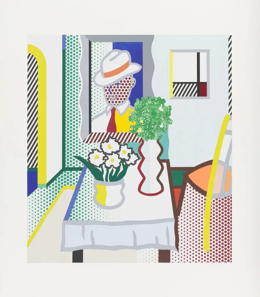 Untitled (Table with Two Vases of Flowers) by Roy Lichtenstein