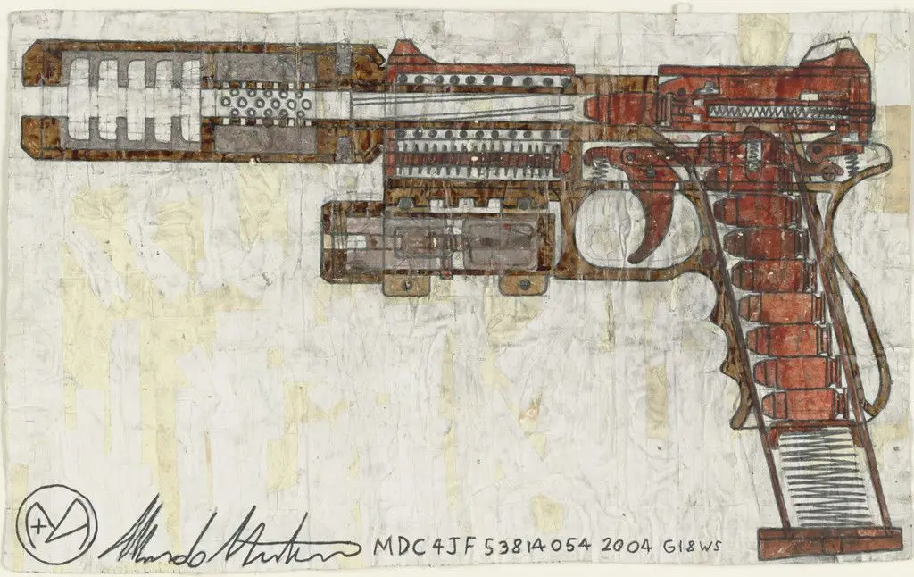 Prison Drawing (Gun) MDC4JF53814054 G18W5 by Alfredo Martinez