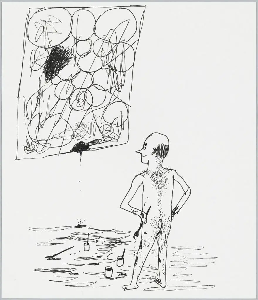 Untitled (The Naked Expressionist) by David Shrigley