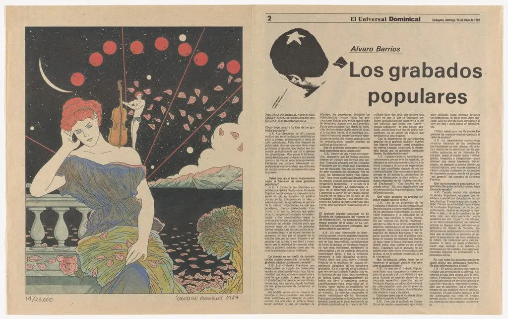 Popular Print for the Exhibition "Obra Grafica de Álvaro Barrios" by Álvaro Barrios