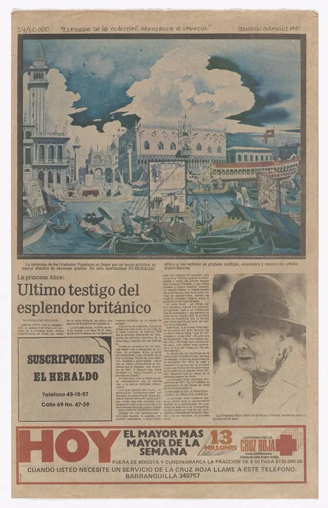 Popular Print "Arrival of the Arensberg Collection in Venice" by Álvaro Barrios