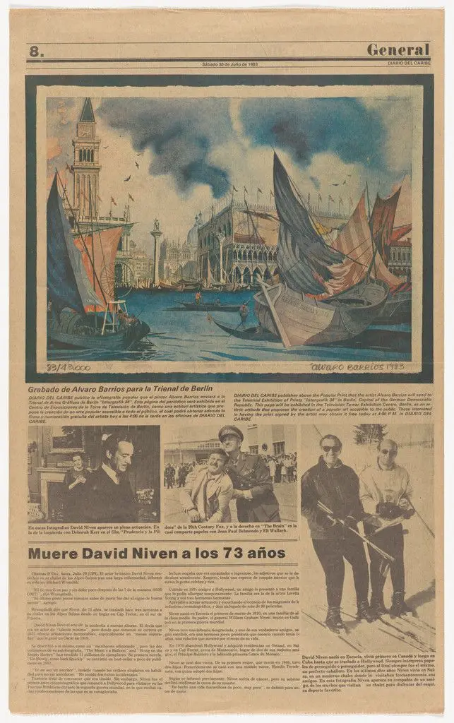 Popular Print for the Triennial of Graphic Art in Berlin "Integrafik 84" by Álvaro Barrios