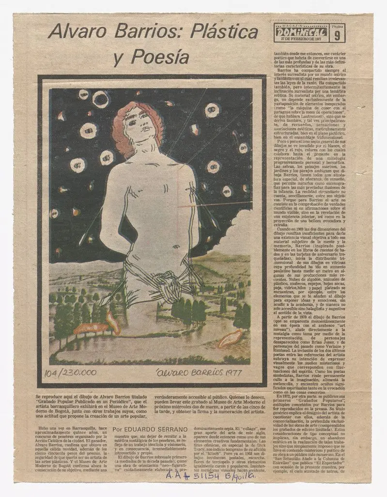 Popular Print for the Exhibition at the Museum of Modern Art, Bogotá by Álvaro Barrios