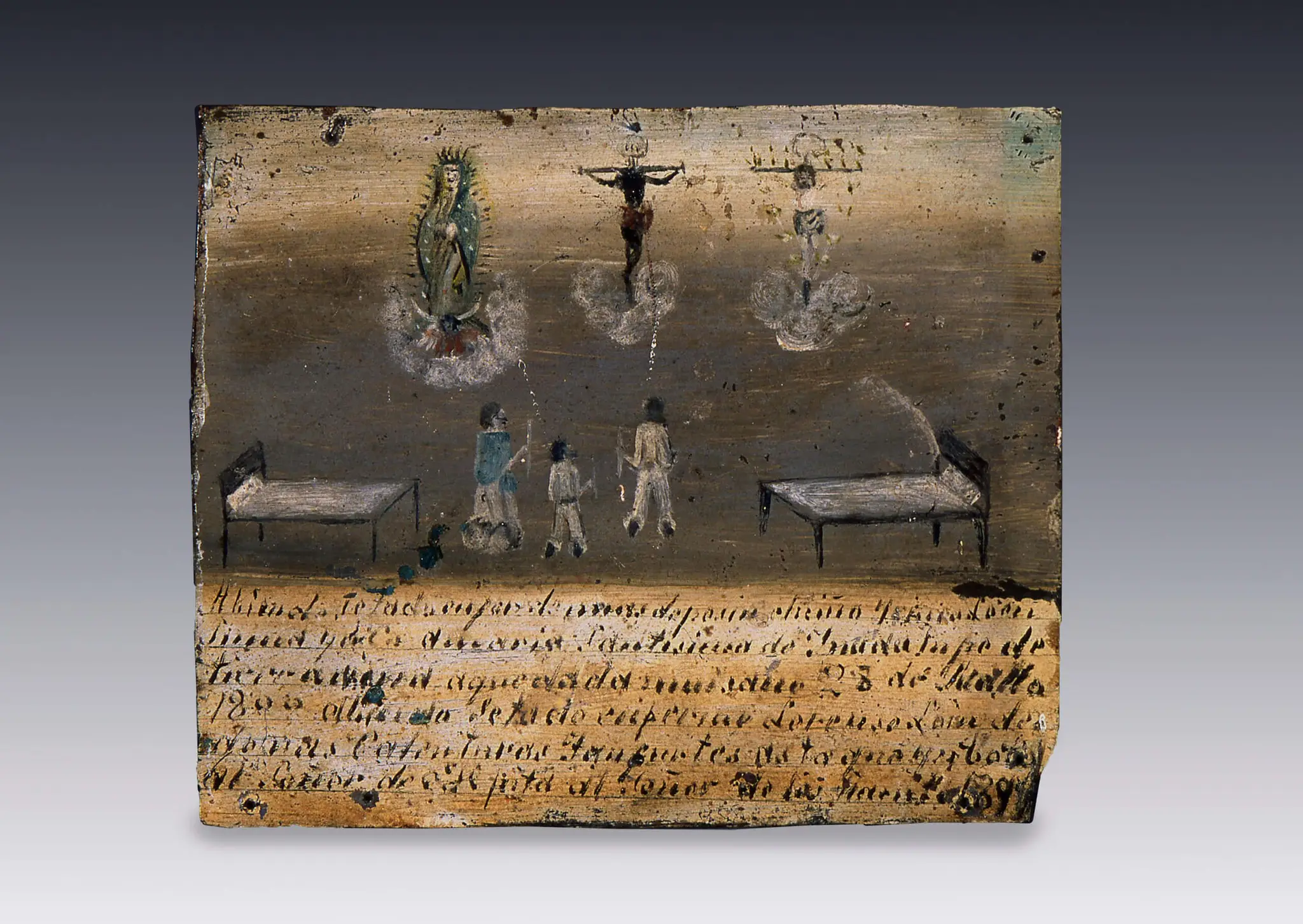 Retablo a la Virgen de Guadalupe, Senor del Hospital, El Senor de las Esquipulas by Anonimo