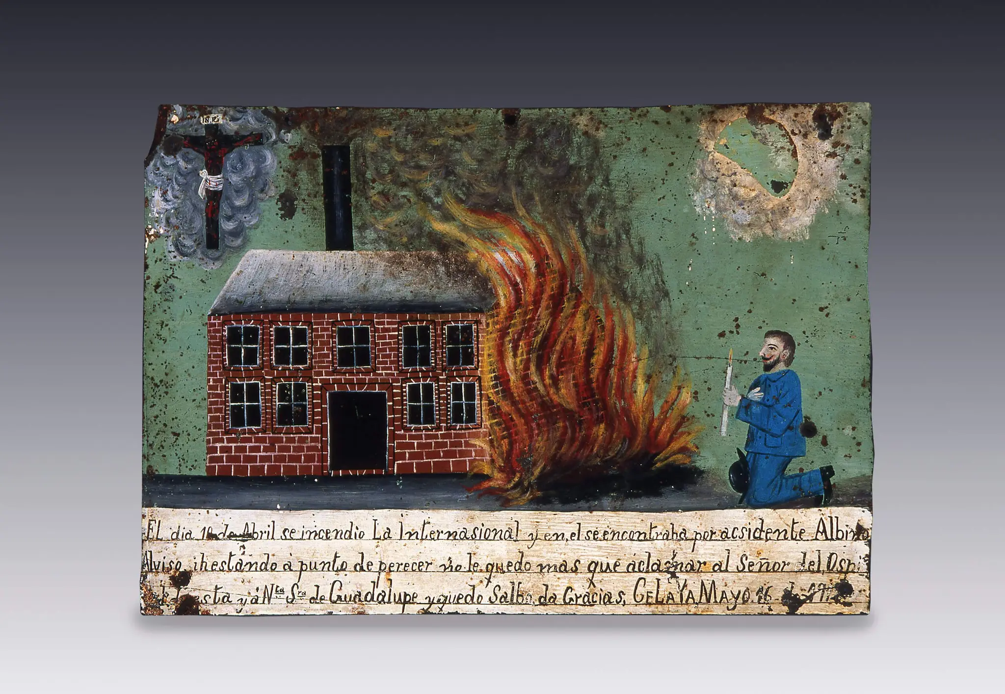 Retablo al Senor del Hospital y la Virgen de Guadalupe by Anonimo