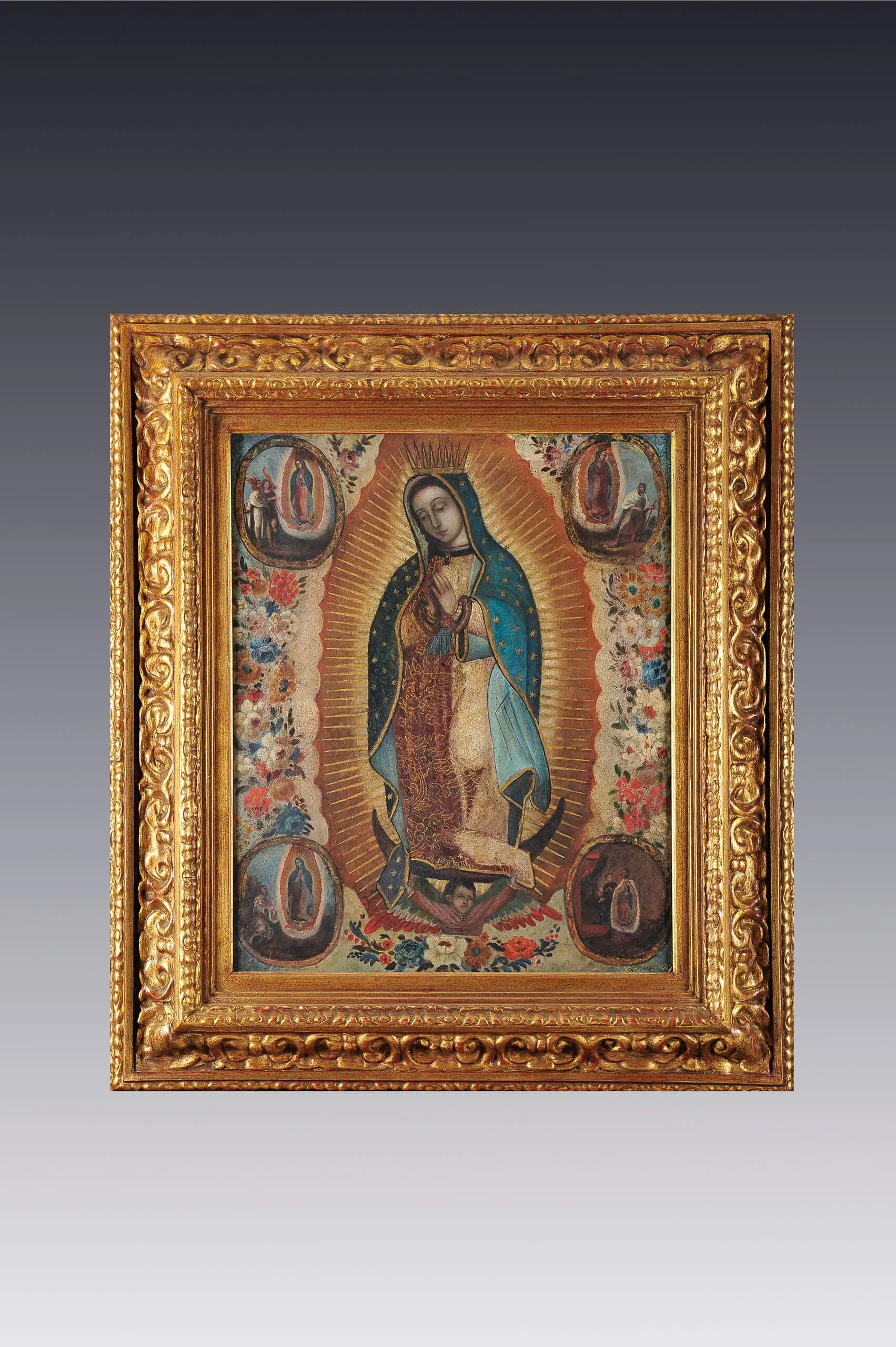 Virgen de Guadalupe con las cuatro apariciones by Anonimo