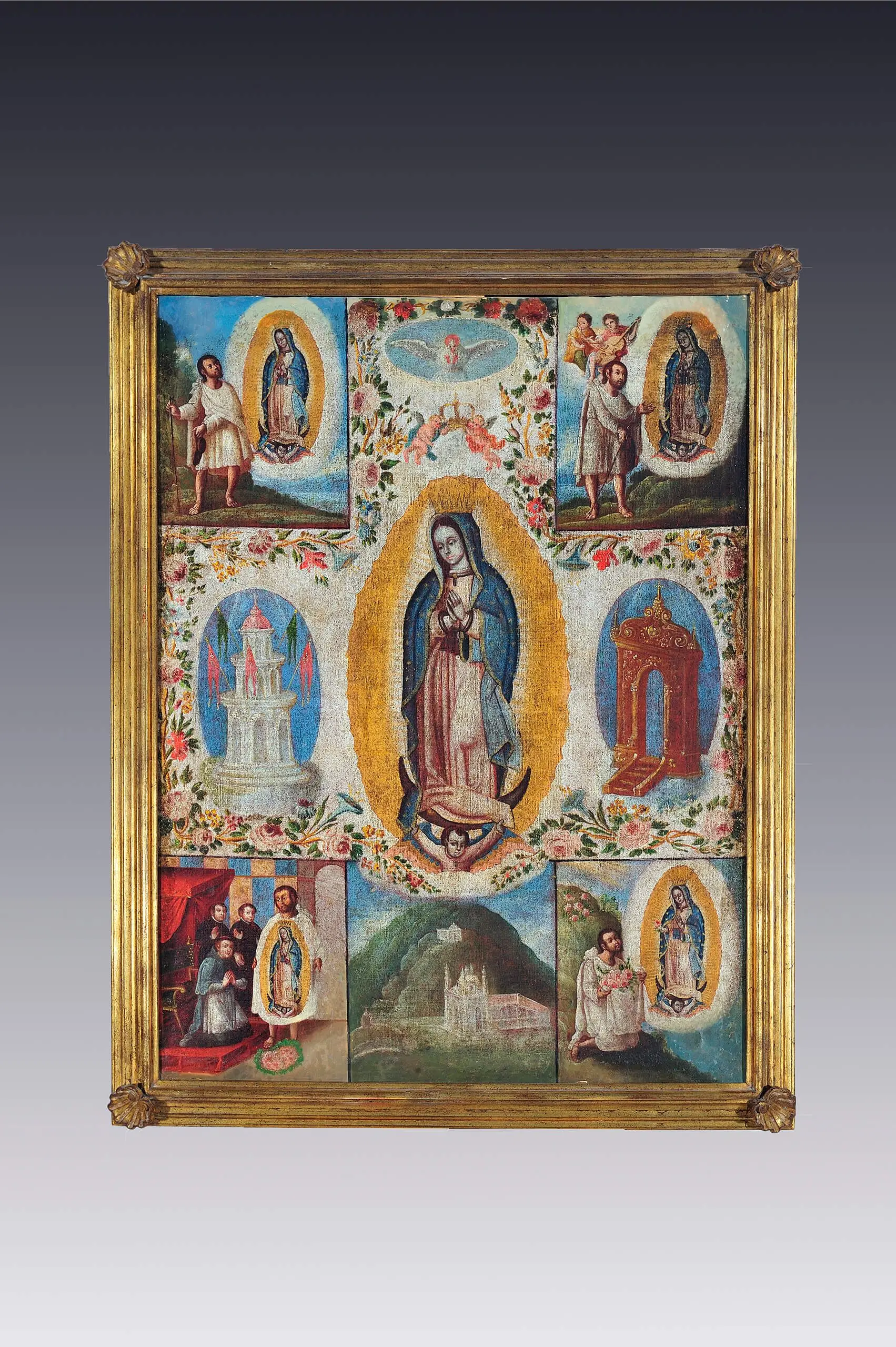 Virgen de Guadalupe con el Santuario by Anonimo