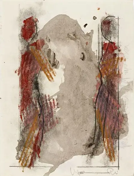 Arcos De Geso Preparatory Drawing Study III by Manuel Neri