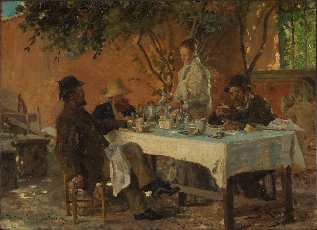 Frokost i Sora [Maleri] by Krøyer, Peder Severin