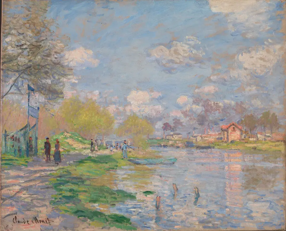 Vår ved Seinens bredd [Maleri] by Monet, Claude