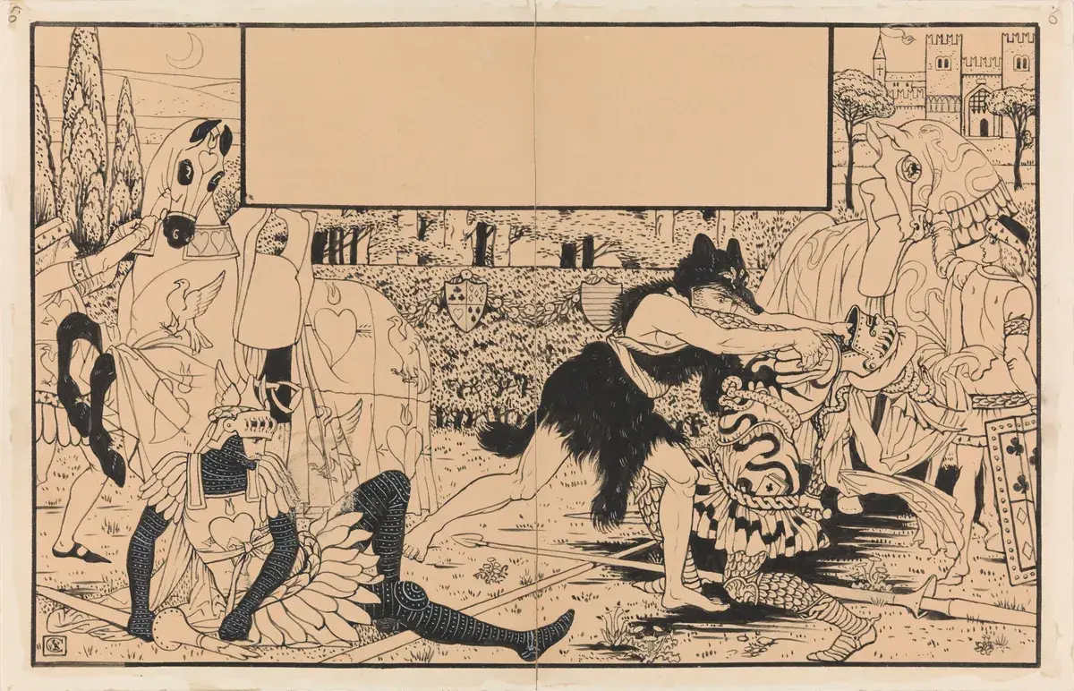 Turneringen [Tegning] by Crane, Walter