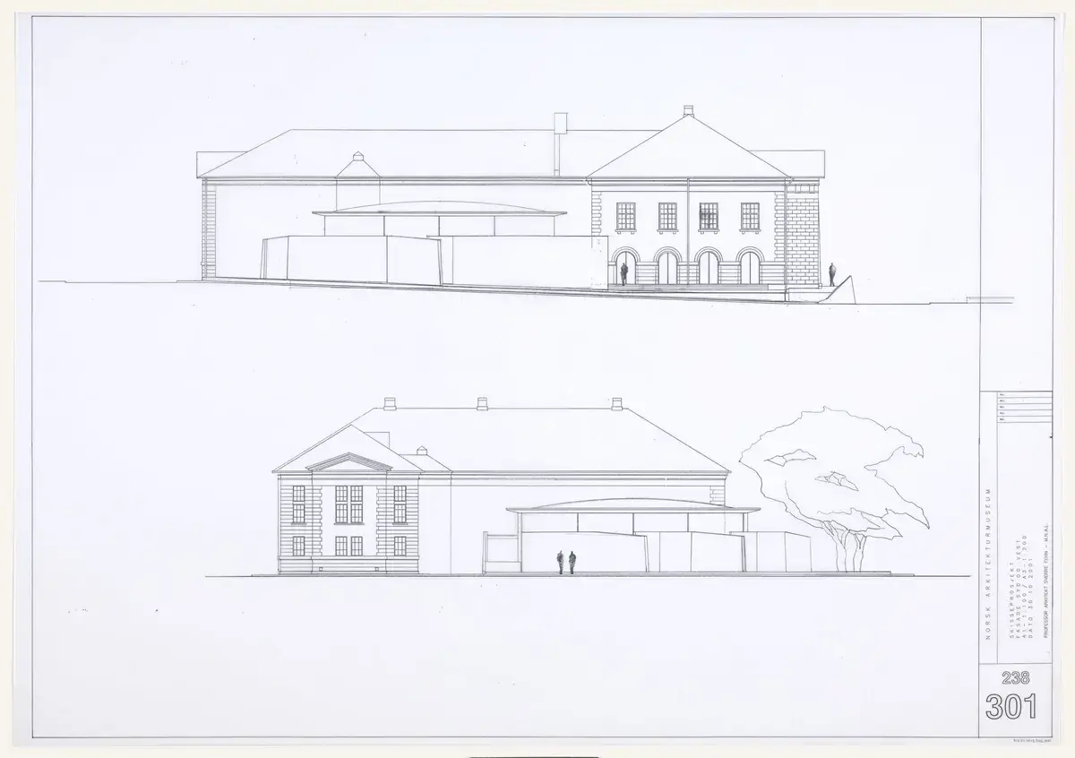 Arkitekturmuseet [Fasadeoppriss] by Fehn, Sverre