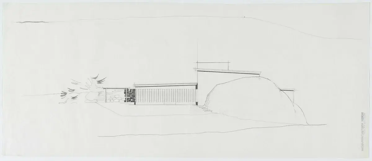 Fjellskole for design, fasadeoppriss [Utkast] by Korsmo, Arne