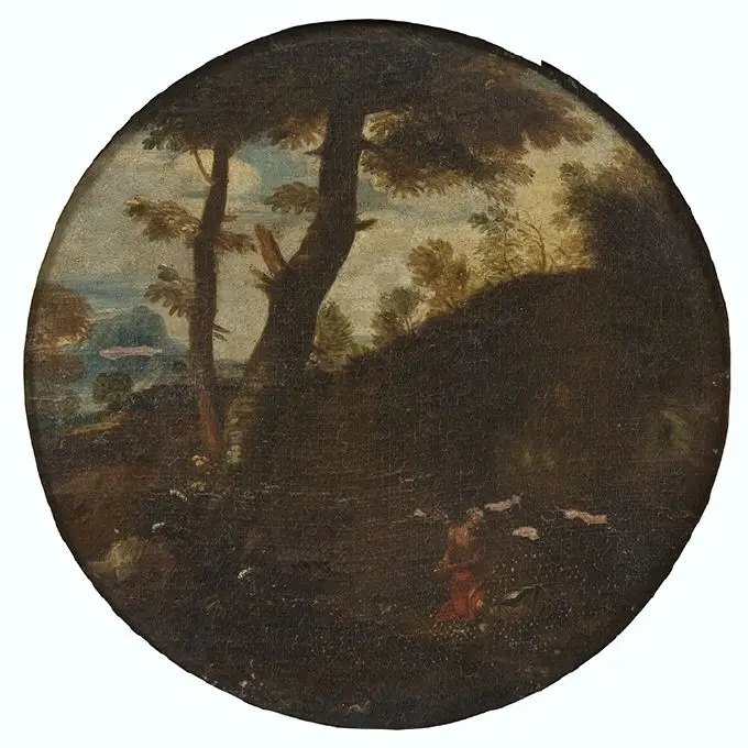 Landskap med St. Hieronymus by Okänd