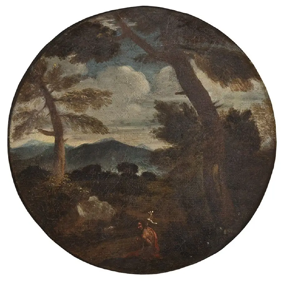 Landskap med Johannes Döparen by Pier Francesco Mola