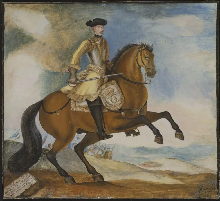 Ryttarporträtt av Karl XII by Kung Stanislaus I Leszczynski
