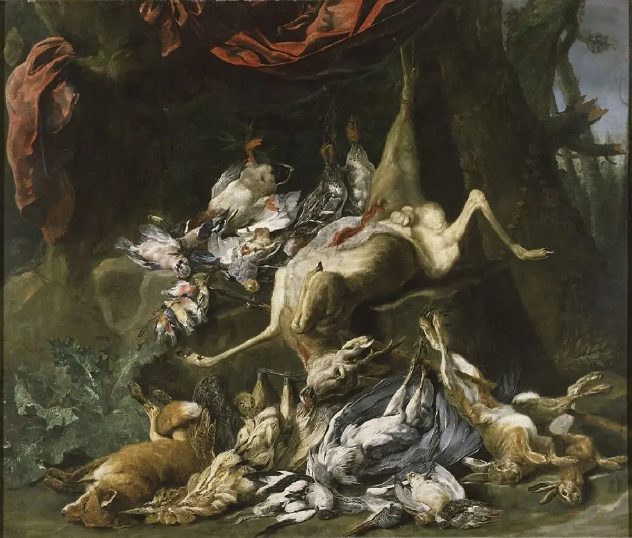 Stort stilleben med rikt jaktbyte by Jan Fyt