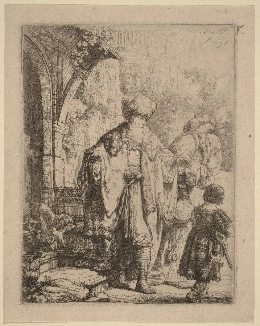 Abraham Casting Out Hagar and Ishmael by Rembrandt van Rijn