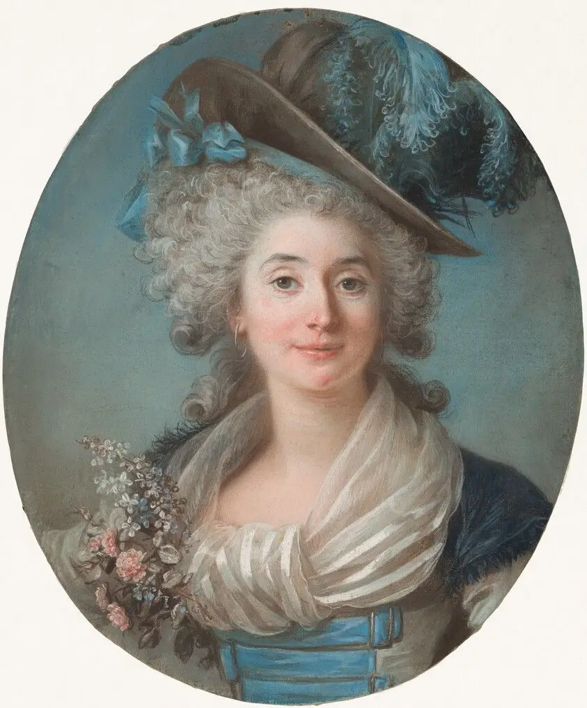 A Fashionable Noblewoman Wearing a Plumed Hat by Labille-Guiard, Adélaïde
