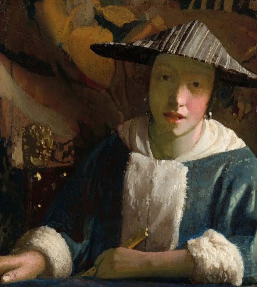 Girl with a Flute by Dutch 17th Century