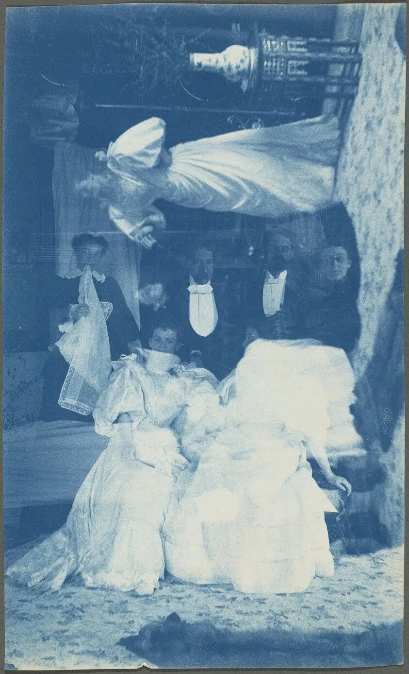 Untitled (Double exposure of several people in interior) by American 19th Century