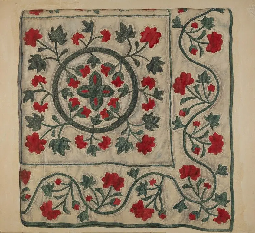 Quilt (Flowers in Circle) by Atkinson, Ralph