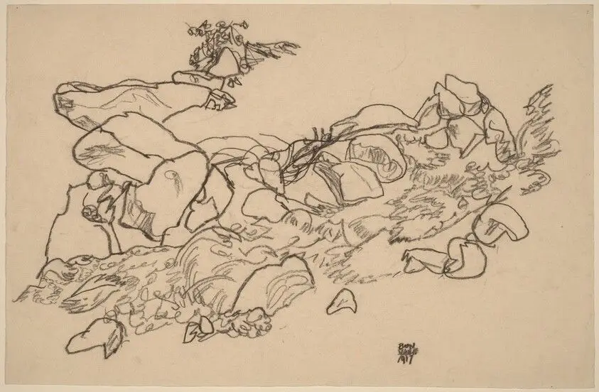 Mountain Stream by Schiele, Egon