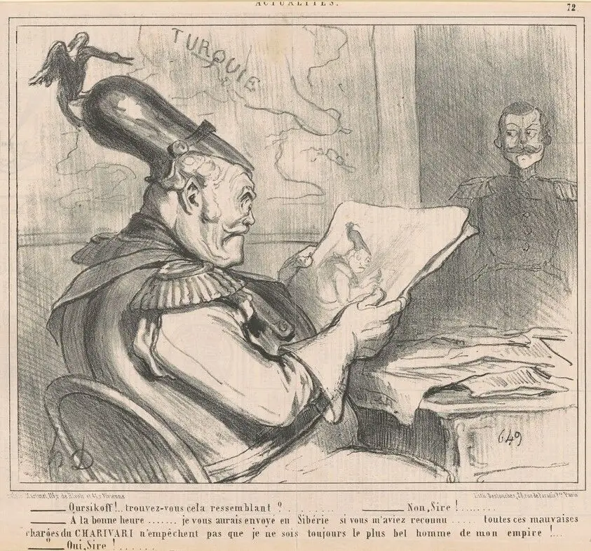 "-Ouriskoff!..trouvez-vous cela ressemblant?" from Actualities by Daumier, Honoré