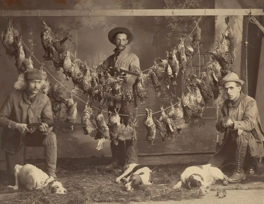 Portrait of Three Hunters, Dogs and Game by American 19th Century