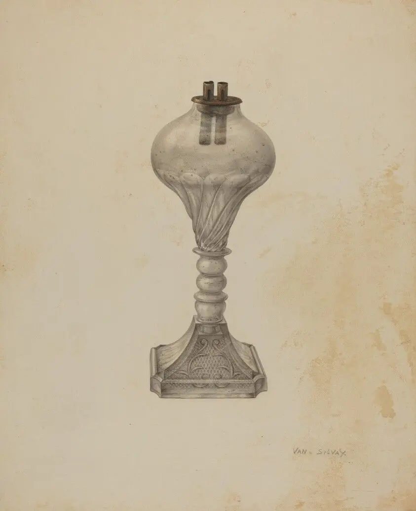 Whale Oil Lamp by Silvay, Van