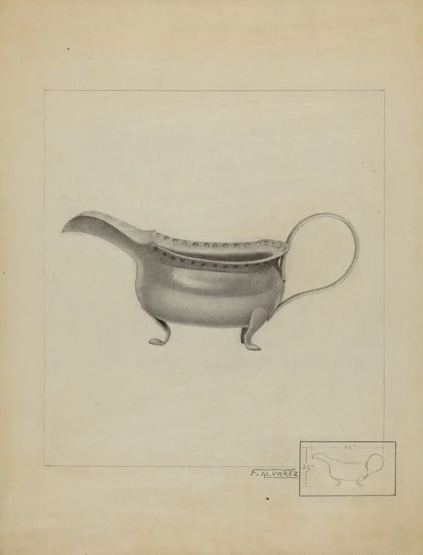 Silver Sauce Boat by Alvarez, Francisco