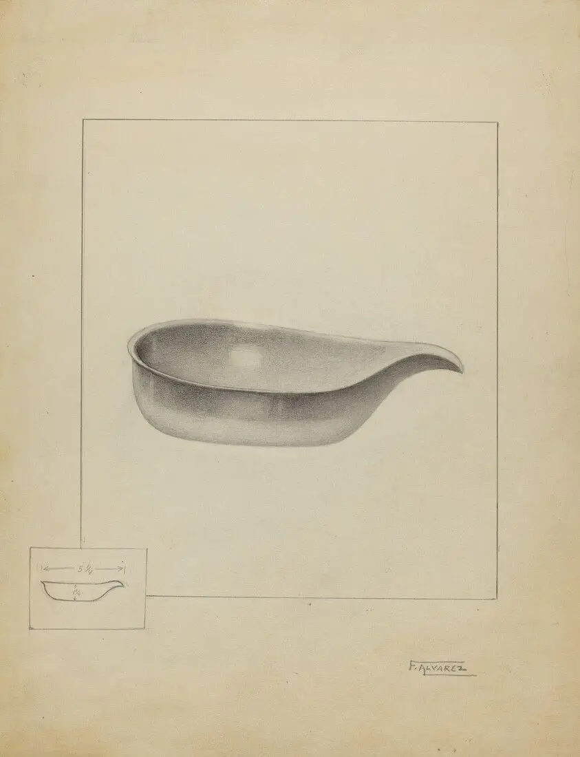 Silver Pap Boat by Alvarez, Francisco