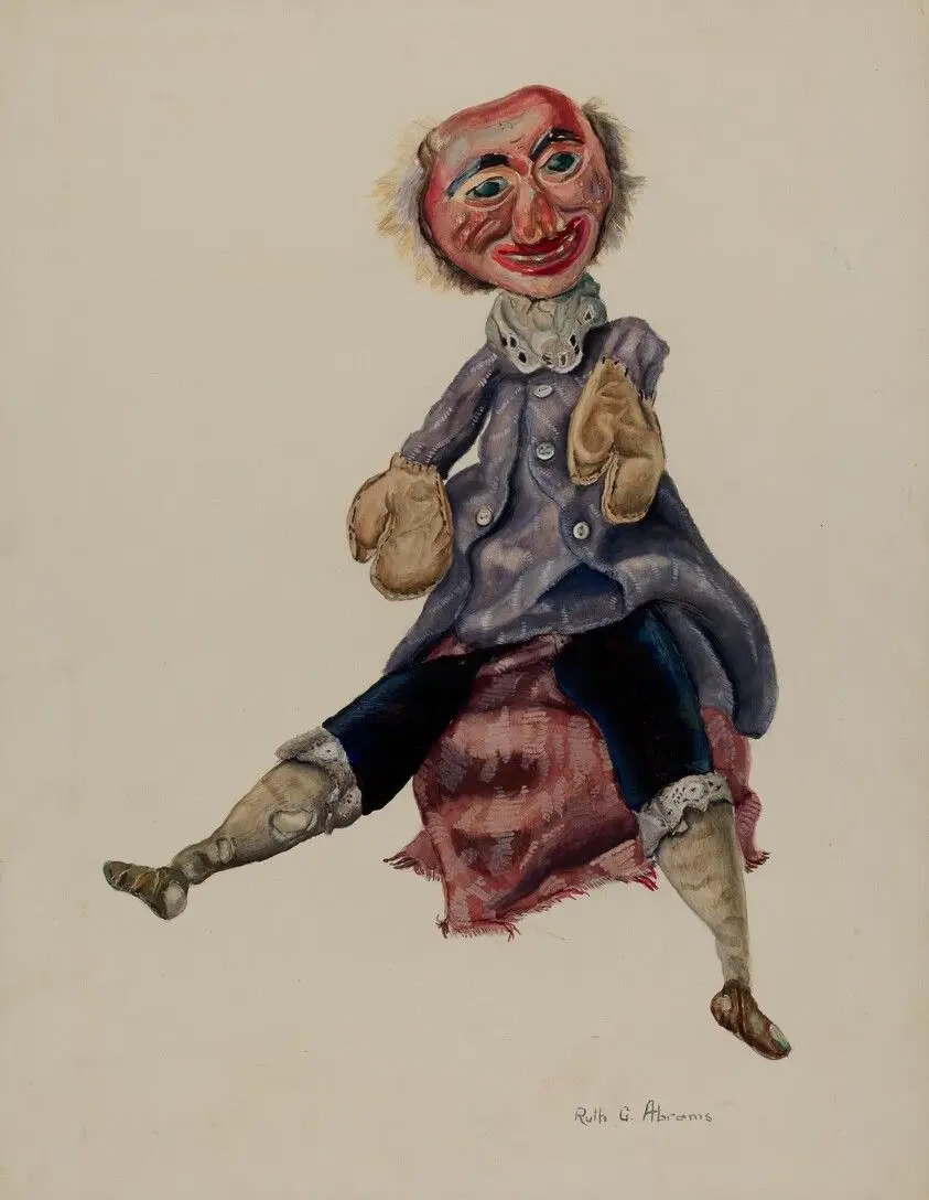 "Punch" Boxer with Blue Coat by Abrams, Ruth