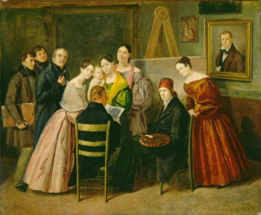 A Painter and Visitors in a Studio by Unknown 19th Century