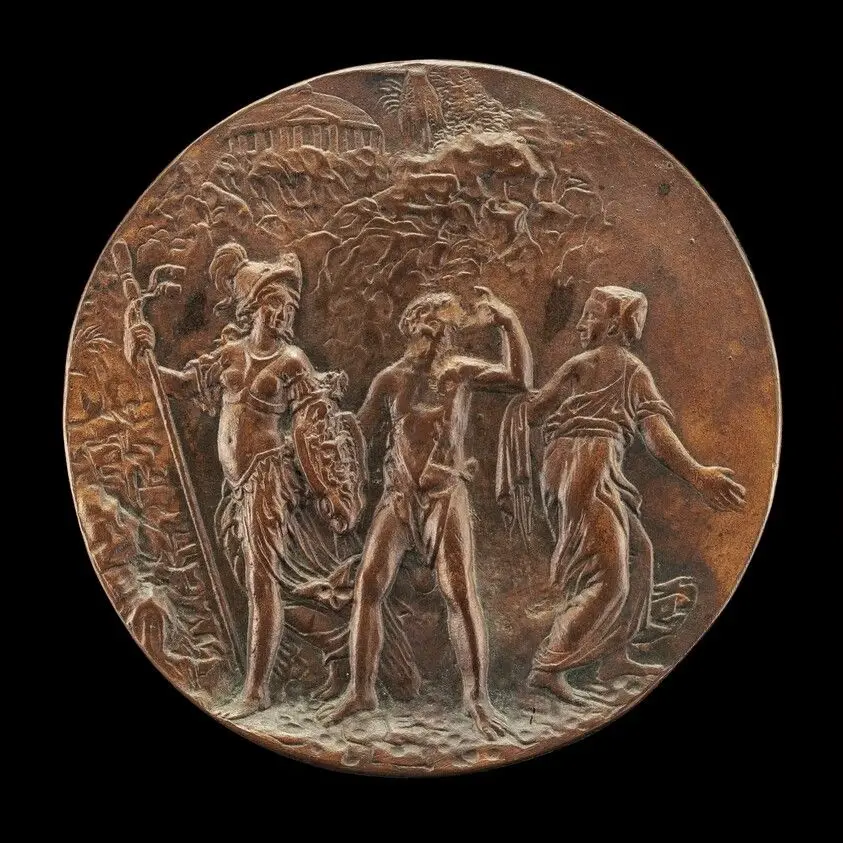 Minerva, Hercules, and Vice [reverse] by Abondio, Antonio