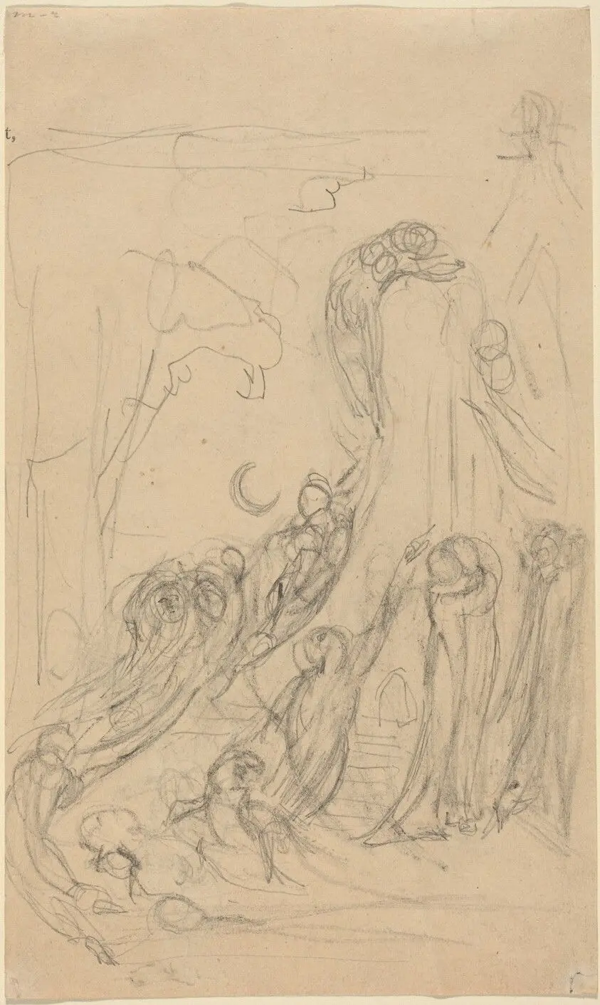 A Resurrection Scene (The Gambols of Ghosts) [recto] by Blake, William