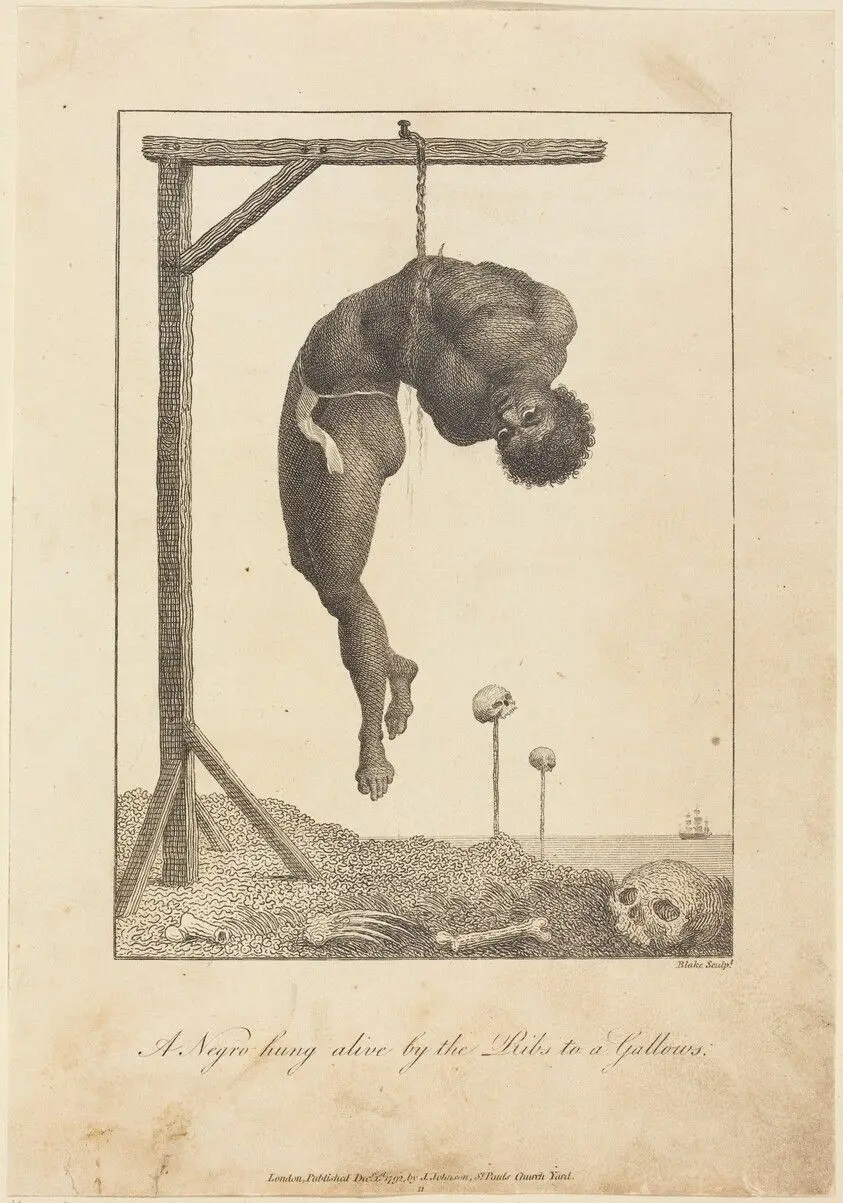 A Negro hung alive by the Ribs to a Gallows by Blake, William