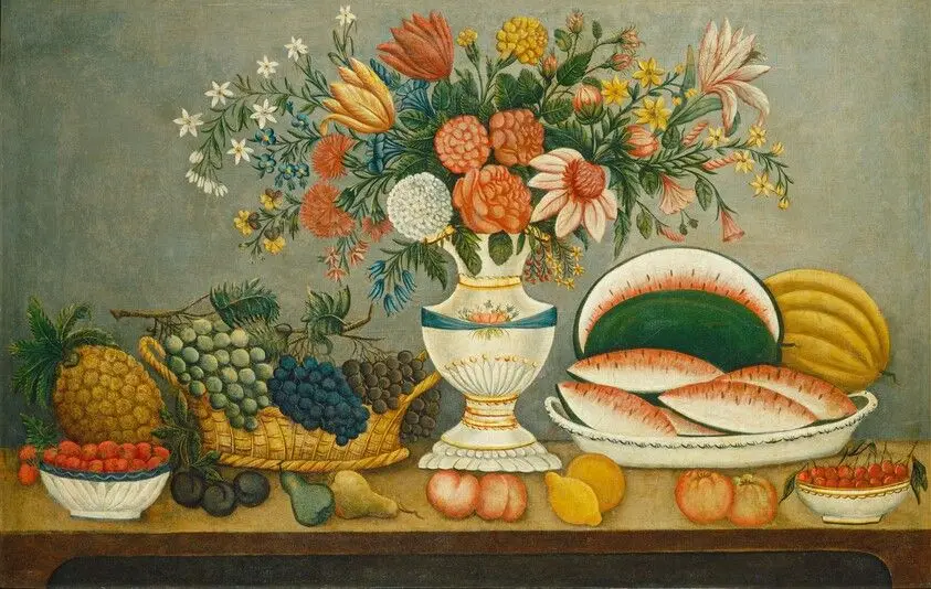 Fruit and Flowers by American 19th Century