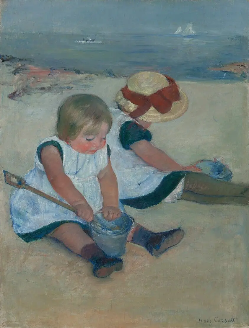Children Playing on the Beach by Cassatt, Mary