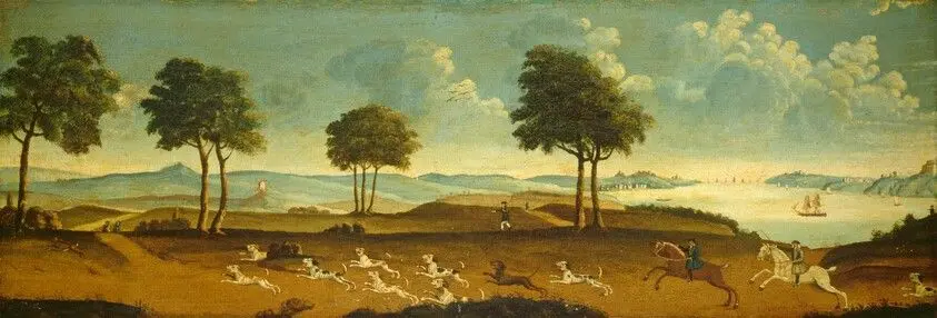 Hunting Scene with a Harbor by American 18th Century
