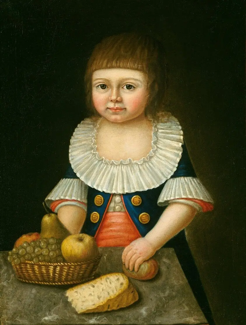 Boy with a Basket of Fruit by American 18th Century