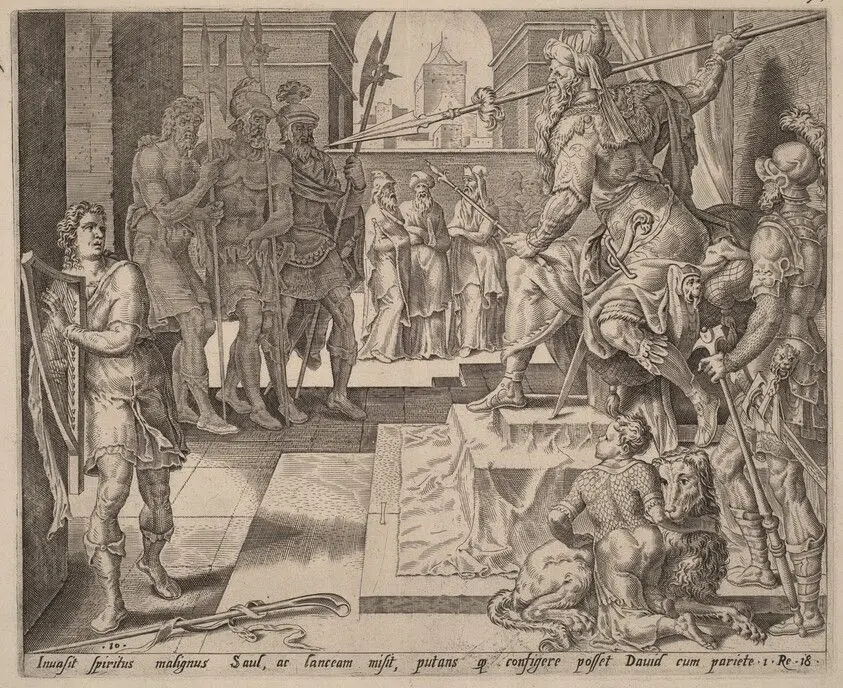David before Saul by Dutch 16th Century