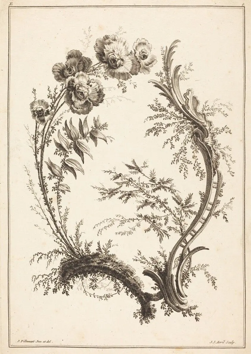 Ornament with Flowers by Avril I, Jean-Jacques