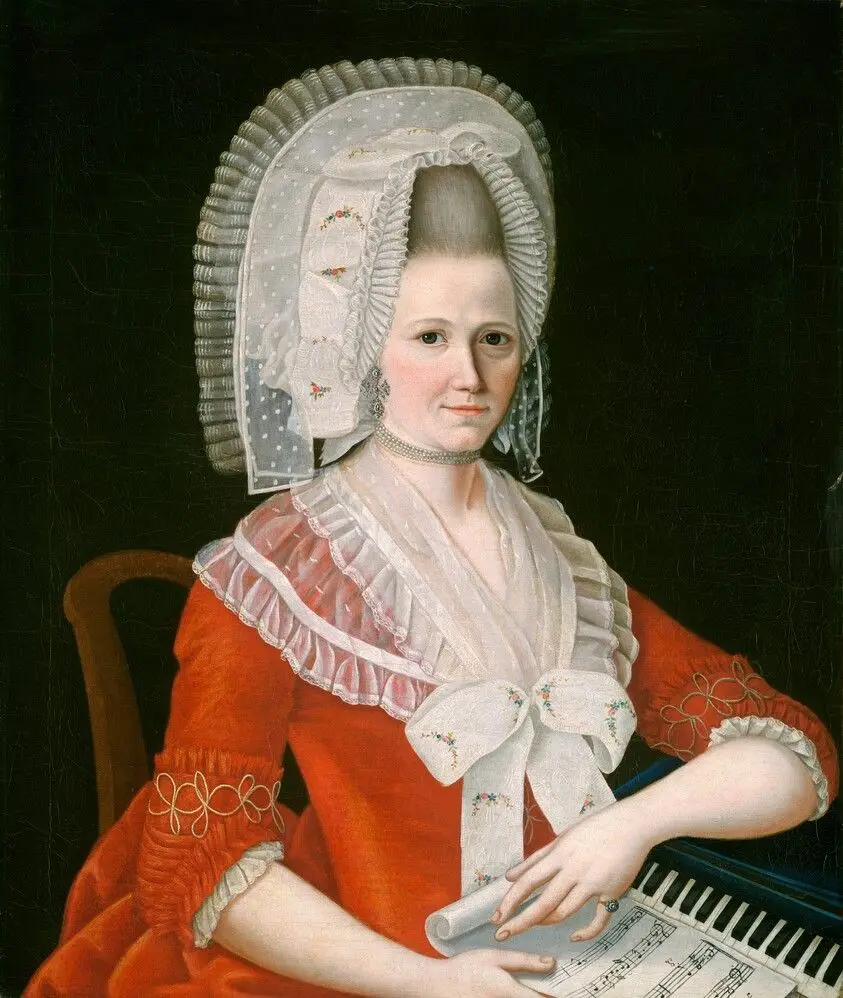 Lady Wearing a Large White Cap by American 18th Century