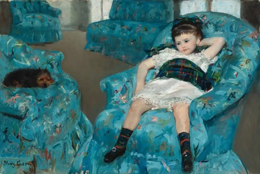 Little Girl in a Blue Armchair by Cassatt, Mary