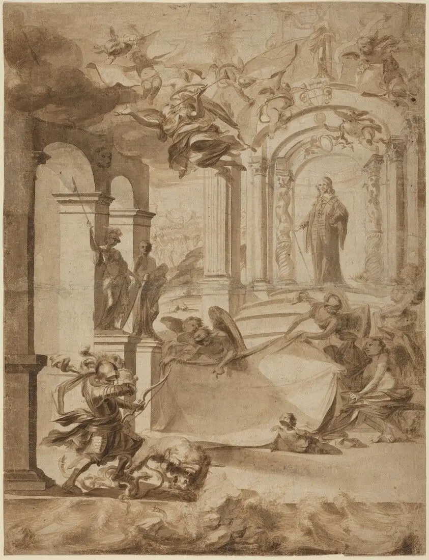 Allegory in Honor of a Gentleman by Dutch 17th Century