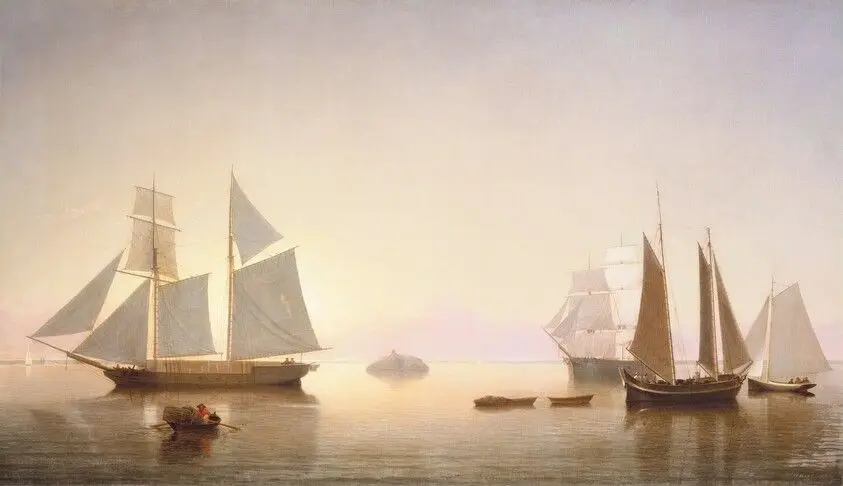 Becalmed off Halfway Rock by Lane, Fitz Henry