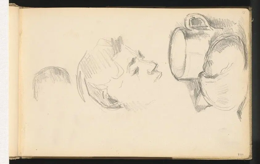 A Head, a Cup, and a Bread Roll by Cezanne, Paul