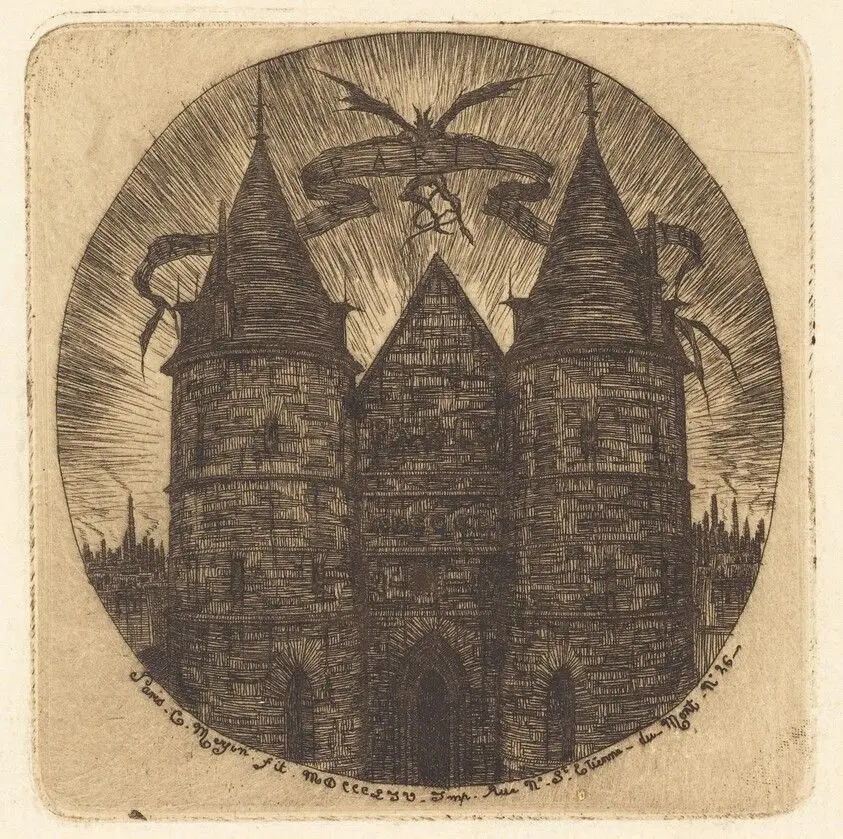 Ancienne porte du Palais de Justice, Paris (Old Gate of the Palace of Justice, Paris) by Meryon, Charles